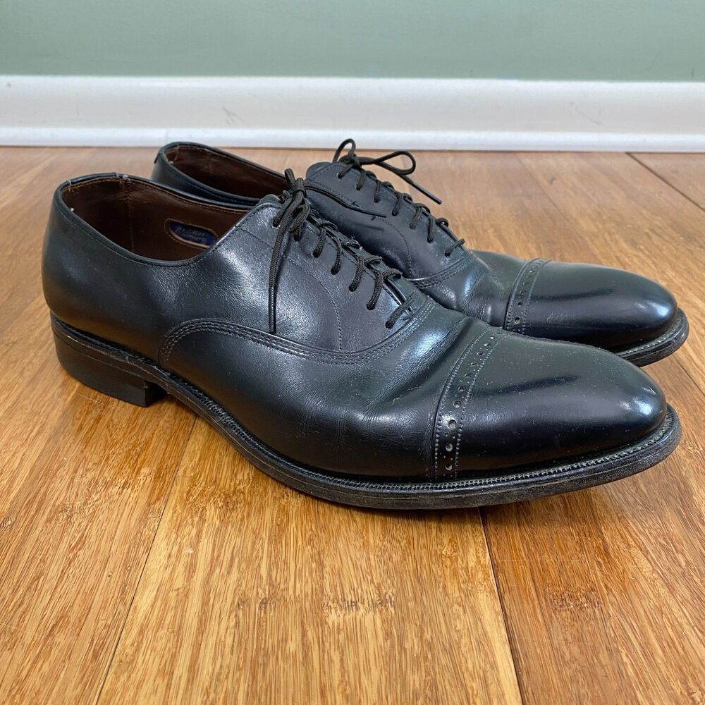 Allen Edmonds Fifth Avenue Leather Oxford Shoes Lace Up Cap Toe Mens 11C Black
